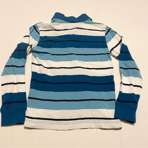 Tommy Hilfiger Kids Blue Striped Polo Shirt Long Sleeve Size Small (6-7) - Picture 10 of 16
